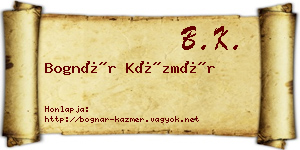 Bognár Kázmér névjegykártya